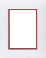 20x24 Double Acid Free White Core Picture Mats Cut for 16x20 Pictures in White and Real Red