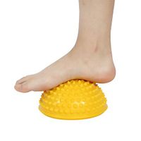 Half Round PVC Massage Ball, Hedgehog Shape Yoga Stepping Foot Balls, Fitness Exercise Gym Massager for Gym Yoga Pilate(Yellow)