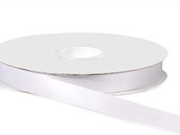 Pack of 1, Solid White Satin Acetate Ribbon 9/16" x 100 Yds Easy to Work, w/Heat Fused Edge to Prevent From Fraying