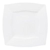 Table To Go ‘I Can’t Believe It’s Plastic’ 200-Piece Plastic Salad Plate Set | Square Waves Collection | Heavy Duty Premium Plastic Plates for Wedding, Parties, Camping & More (Ivory)