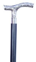 Deals on Columbus Day - 37 Inch Walking Stick Derby Wooden Walking Stick Cane for Men and Women - Black Ebony Brass T Shape Handle in Silver Tone Natural Wood Walking Stick Cane for Men/Women
