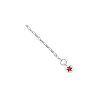Sterling Silver Engraveable Enameled Disc Medical ID Bracelet