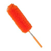 Uplord Microfiber Feather Duster,Retractable Clean Brush Soft Duster Brush Anti Dusting Brush Home Cleaning,Electrostatic Adsorption Completely Remove Dust,with Strong Adsorption Capacity (Orange)