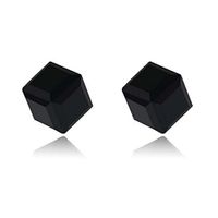 Lottoy 1 Pairs Weight Loss Magnetic Water Cube Ear Stud for Women Girls Health Magnet (Black)