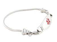 N Style ID Women's Beaded Pan-Dorra Style PRE-Engraved"Do Not Resuscitate" Medical Id Bracelet - Red 7.25