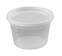 SafePro 12HD, 12 Oz Clear Plastic Soup/Food Containers with Lids, Microwavable Translucent, Plastic Deli Containers with Lids, Case of 100