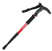 Jolly Adjustable Hiking Or Walking Sticks - Strong Lightweight Aluminum 7075 - Quick Adjust Flip-Lock - Sweat Absorbing Grips (Color : Red)