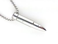 Stainless Steel Bullet Necklace, Essential Oil Diffuser Pendant, Cremation Vial