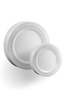 Exquisite 40-Pack Silver Ovals Design Plastic Plates (20-dinner 20-dessert) Set Premium Heavyweight Plastic Wedding Plates"Looks Like China"…