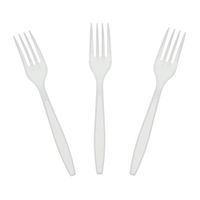 AmerCare Heavy Weight White Polystyrene Forks, Case of 1000