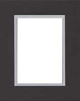 22x28 Double Acid Free White Core Picture Mats Cut for 18x24 Pictures in Black and Nantucket Grey