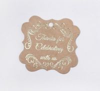 Fancy Frame Gift Tags, Gold Foil Kraft 30 Pack, Wedding Party, Thank You for Celebrating with Us (Frame Kraft1)