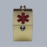 EMR Medi-Chip Necklace with Swarovski Crystal - Gold Tone