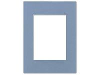 PA Framing, Single Mat, 9 x 12 inches Frame for 6 x 8 inches Photo Art Size - White Core/Brittany Blue