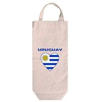 Heart Love Uruguay Cotton Canvas Wine Bag Tote With Handles Wine Bag Natural