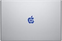 Jewish Pride Star of David Cutout Apple Overlay Decal for Macbook