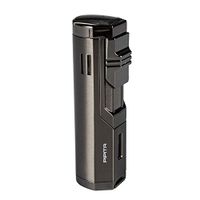 P PIPITA Windproof Torch Cigar Lighter, Triple 3 Jet Red Flame Refillable Butane Lighter with Punch