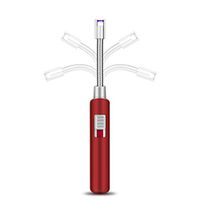 Lighters Long Electric Long Lighter-Long Neck Rechargeable Plasma Arc Lighters Long,Windproof Grill Lighters for Home Kitchen BBQ Camping Stove Outdoor Sports Activities (Santa Red)
