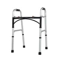SSLW Walker Non-Wheel Folding Walking Frame Lightweight Aluminum Alloy Adjustable Height Portable Multi-Function Mobile