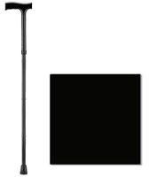 NOVA Folding Walking Cane with Wood Grip Handle, Foldable and Adjustable Travel Cane with Wood Comfort Handle, Black