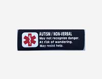 Carseat Harness Autism Non-Verbal 6 inch Medical Alert Emergency Strap Cover (Black)