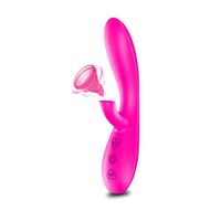Women 12 Frequency Vibration& Suction Wand,Oral Tongue Simulator Multi Speed Clitorial Sucking Toy for Woment-Shirt -Rose Red