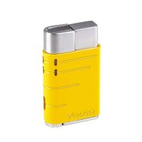 Xikar Linea Single Jet Flame Lighter, Large Fuel Window, Oversized Fuel Adjustment Wheel, Electric Yellow
