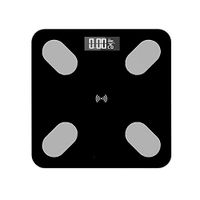 Smart BMI Digital Scale Measure Weight and Body Fat - Most Accurate Bluetooth Glass Bathroom Scale 26x26cm (Color : Black)