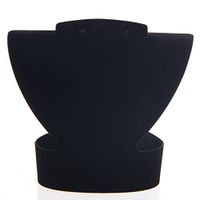 RUZYY Folding Velvet Jewelry Necklace Bust Earring Display Holder Stand Rack Show Case - Black