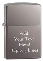Zippo Black Ice Classic Outdoor Indoor Windproof Lighter Custom Personalized Engraved Message on Front