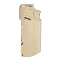 LUBINSKI Cigarette Jet Lighter,Windproof Butane Refillable Double Torch Blue Flame, for Gift Cigar Cooking BBQ Topsense (Gold)