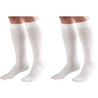 Truform Compression 20-30 mmHg Knee High Stockings White, Medium, 2 Count