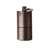 SharpointHome Mini Windproof Brass Lighter Portable Aluminium Alloy Lighter EDC Keychain Fire Starter for Outdoor Activity (Black)