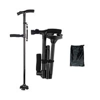 Men's and Women's Folding Cane with LED Light - Ergonomic Handle with Portable Cane, Adjustable Cane with Tote
