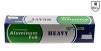EcoQuality [2 Pack] Food Service Heavy Duty Aluminum Foil Roll (18 x 500) with Sturdy Corrugated Cutter Box - Great for Grill Use, Kitchen Wrap, Foil Wrap, Cooking, Cleaning (18 inch x 500 Feet)