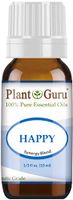Happy Essential Oil Blend 10 ml 100% Pure, Undiluted, Therapeutic Grade. (Blend of: Pink Grapefruit, Lemon, Cassia, Ginger, Peppermint)