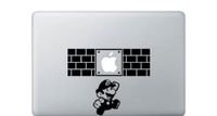 SoCool - Super Mario Brick Apple Macbook - Vinyl 6.25" wide (Color: BLACK) decal laptop tablet skateboard car windows stickers
