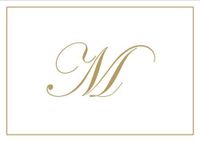 Thank You Notes Personalized Stationery Note Cards for Thank You Note Monogrammed Initial Box of 8 Gold Letter M