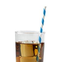 CiboWares 7.75 Inch Jumbo Unwrapped Paper Straws, Blue Stripe, Case of 4000