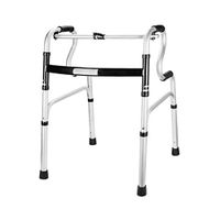 Rolling Walkers Walker Thick Aluminum Alloy Walker Foldable Elderly Disabled Rehabilitation Step Stool Bench Abdomen (Color : Silver, Size : 514872cm)