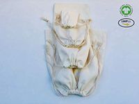 Cotton Double Drawstring Muslin Bag. 100% Organic Cotton. Pack of 100 (8 x 10 Inches)
