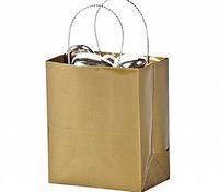 Crafty Capers 12 Mini Gold Gift Bags - 6.5cm x 7.8cm | Kids Party Loot Bags