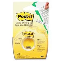 Cover Up And Labeling Tape, 6 Line Roll, 1"x700", White Qty:12