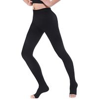 SWOLF Compression Pantyhose Women Men, Open Toe 20-30 mmHg Gradient Firm Support Compression Stockings Hose - Toeless Edema Moderate Varicose Veins Medical Compression Tights (Black, Small)