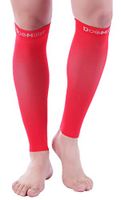 Doc Miller Premium Calf Compression Sleeve 1 Pair 20-30mmHg Graduated Support for Sports Running Circulation Recovery Shin Splints Varicose Veins (Red, L)