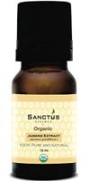Organic Jasmine Extract from the Flowers of Jasminum Grandiflorum Plant by Sanctus Essence, 100% Pure, Undiluted, USDA Certified Organic Essential Oil