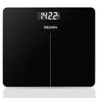 Digital Body Weight Bathroom Scale - Upgraded High Accuracy Measurements, 400 Pounds Capacity by Triomph (Black)