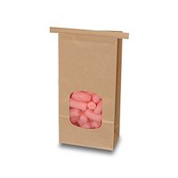 Kraft Window Tin Tie Bags 4-3/4" X 2-1/2" X 9 1/2" | Quantity: 100 Width 2 1/2