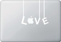 Yadda-Yadda Design Co. Love Hanging on Strings - White - (Variable Sizing Available) - MacBook or Laptop Vinyl Decal (15")