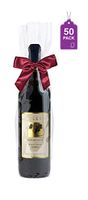 Clear Cellophane Bags for Wine Bottles 6" x 18" Wine Gift Cello Bags with 50 Gold 4" Twist Ties (50 Pack)